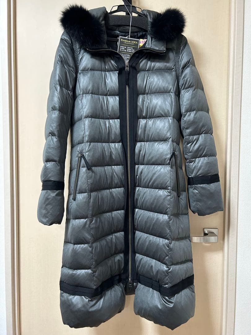 ランバンオンブルー ロングダウンコート フォックスファーフード Mサイズ 38