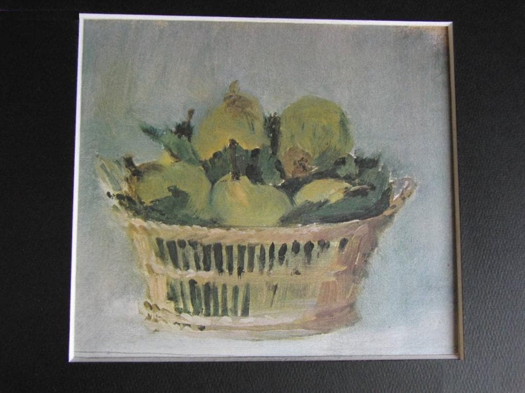 エドゥアール・マネ、【梨の籠】、希少な額装用画集より、状態良好、新品額装付