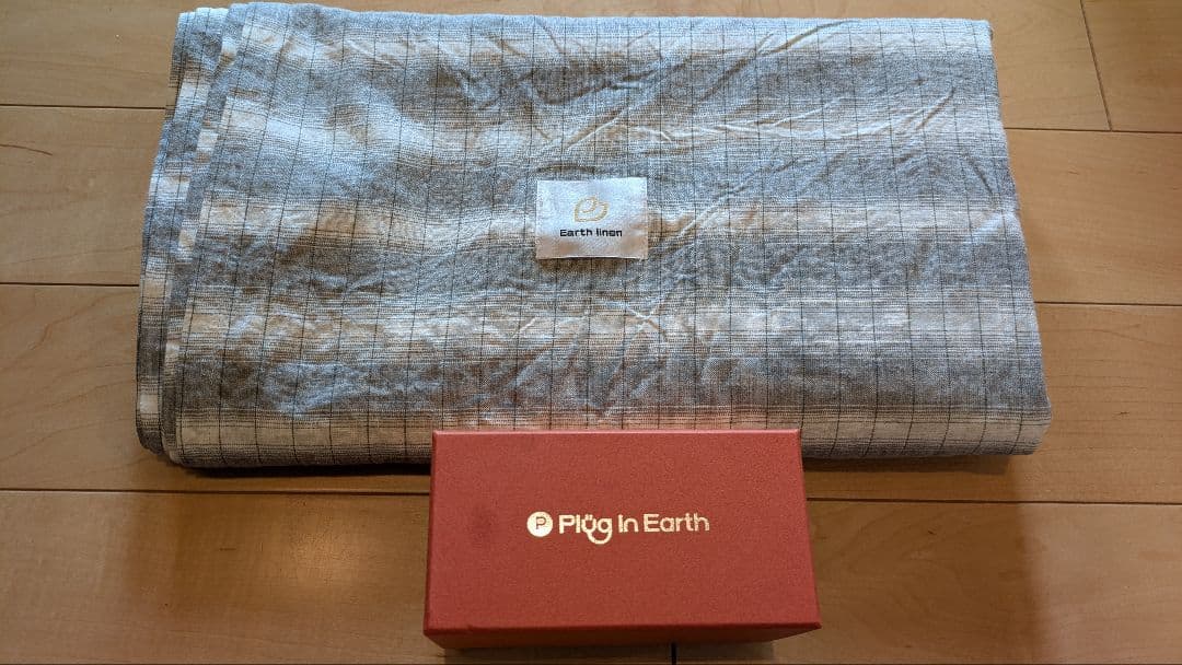 アースリネンシーツ チェック柄 プラグインアース