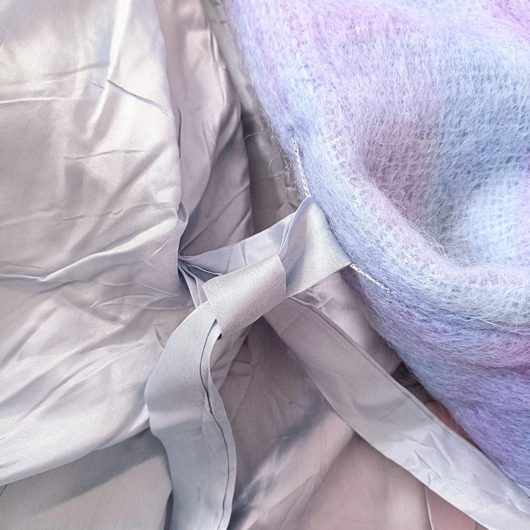 アイルランド製 モヘア混 チェック柄 ケープ風コート ヴィンテージ古着