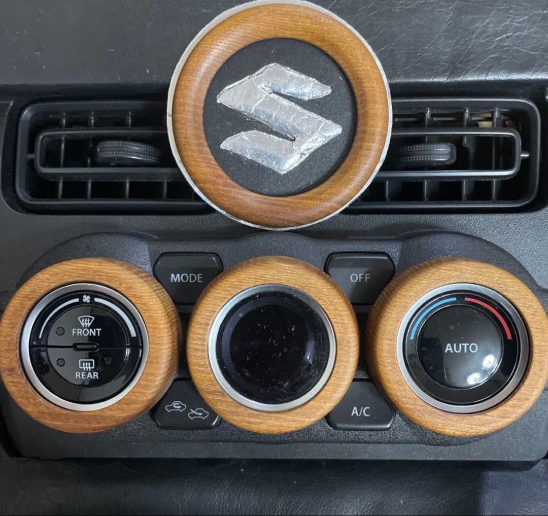 kona様用ジムニーJB64《槐製》エアコンダイヤルリングとハンドルホーンリング