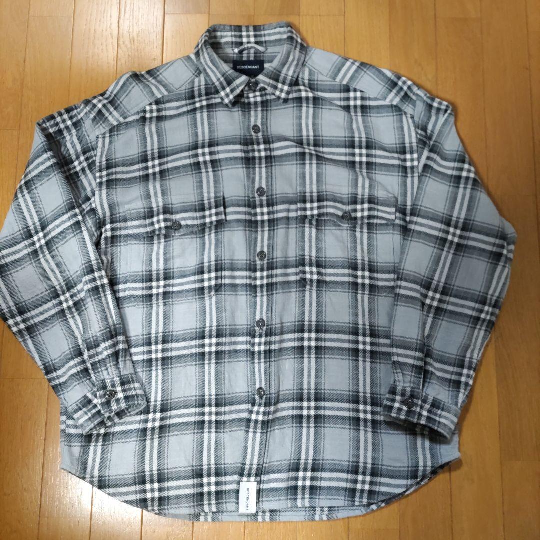 DESCENDANT チェック柄 長袖シャツ グレー系