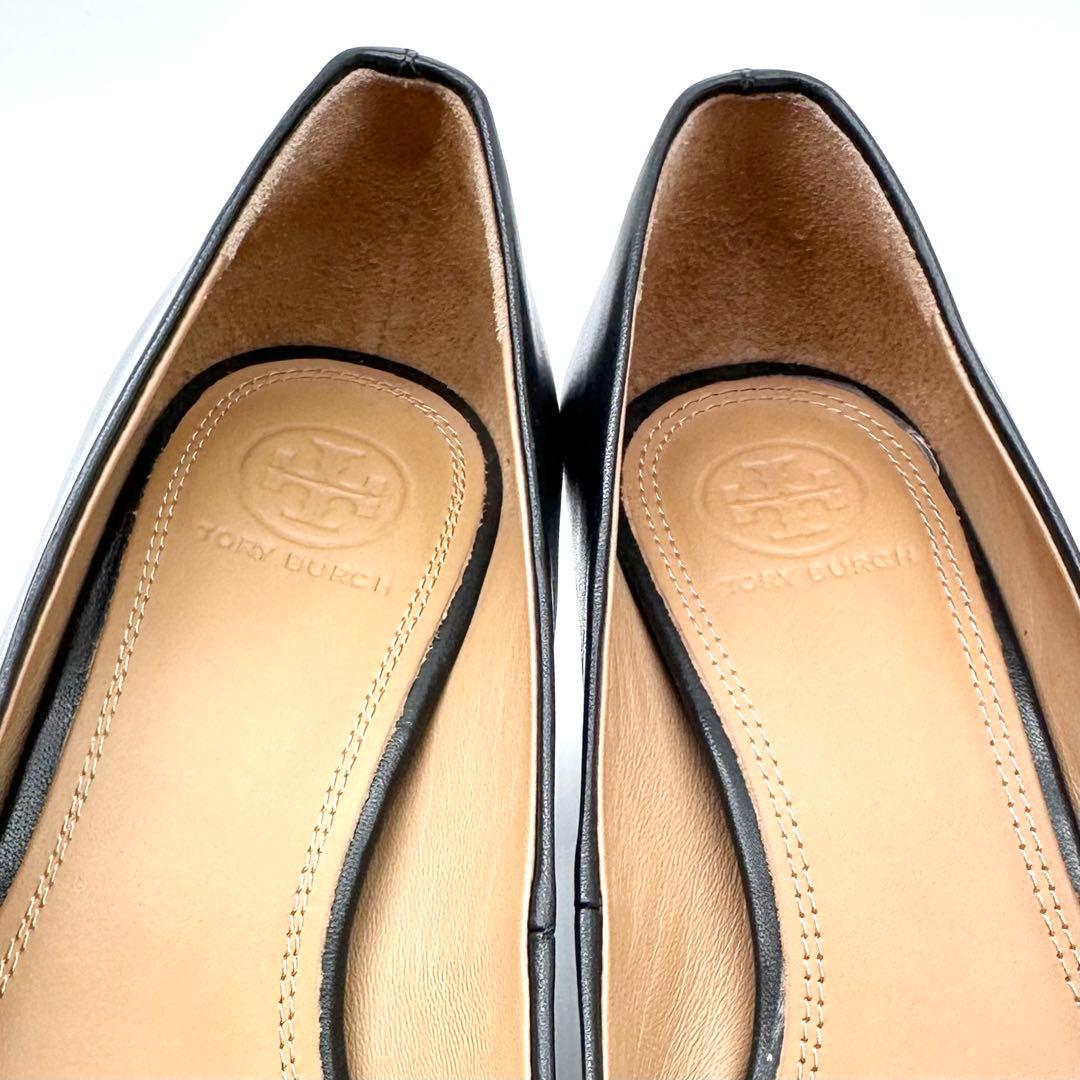 ほぼ未使用✨トリーバーチ BENTON レザー パンプス サークルロゴ 24cm