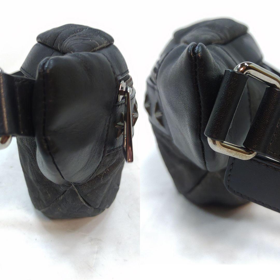 ジミーチュウ ボディバッグ ウエストポーチ レザー 黒 スタッズ - メルカリ