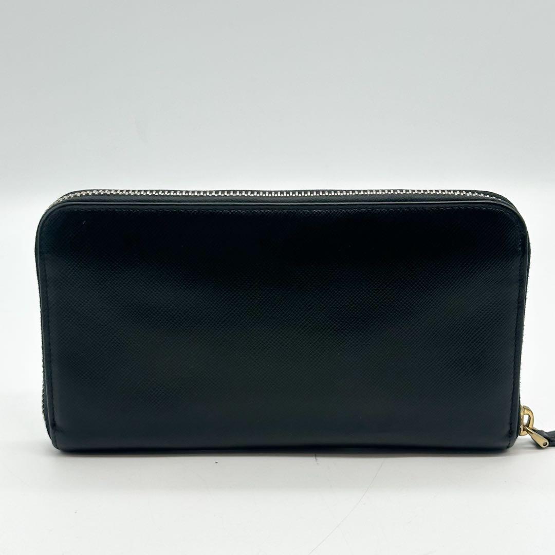 プラダ サフィアーノ ラウンドファスナー 長財布 レザー ブラック