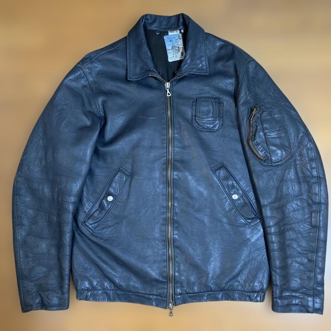フランス空軍 レザーパイロットジャケット Lサイズ - メルカリ