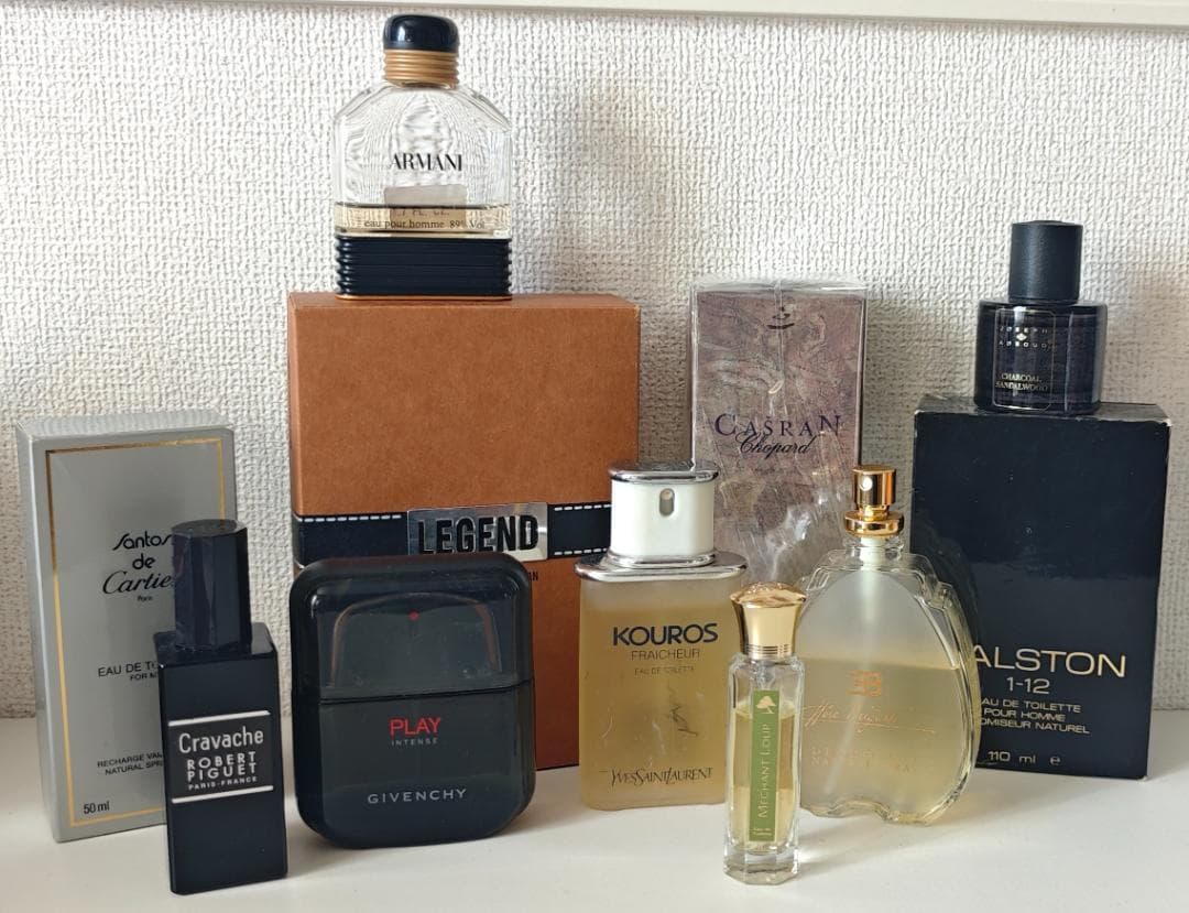 メンズ香水まとめ：クーロス,アルマーニ、ジバンシィ、クラヴァシュ、YSL、アザロ