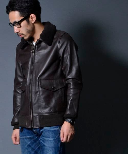 AMERICAN RAG CIE 2WAYG1レザージャケット 2 黒 中古・古着通販】AMERICAN RAG CIE (アメリカンラグシー) レザー