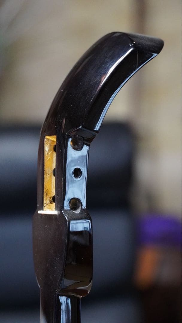 現代の名工'又吉章盛作 100丁展出展品三線棹 ウジラミ黒木小與那平型