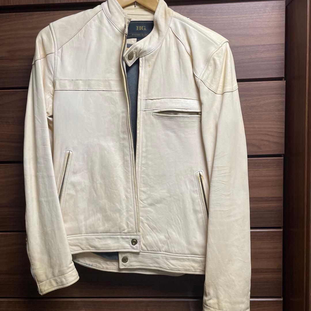HYSTERIC GLAMOUR ホワイトクリーム　レザージャケット M レア