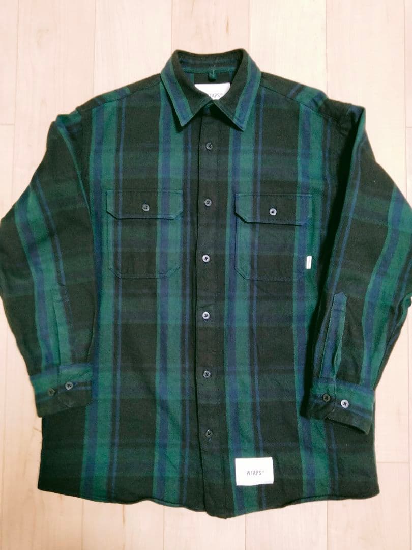 ダブルタップス21aw　ネルシャツ　グリーン系　サイズ1。