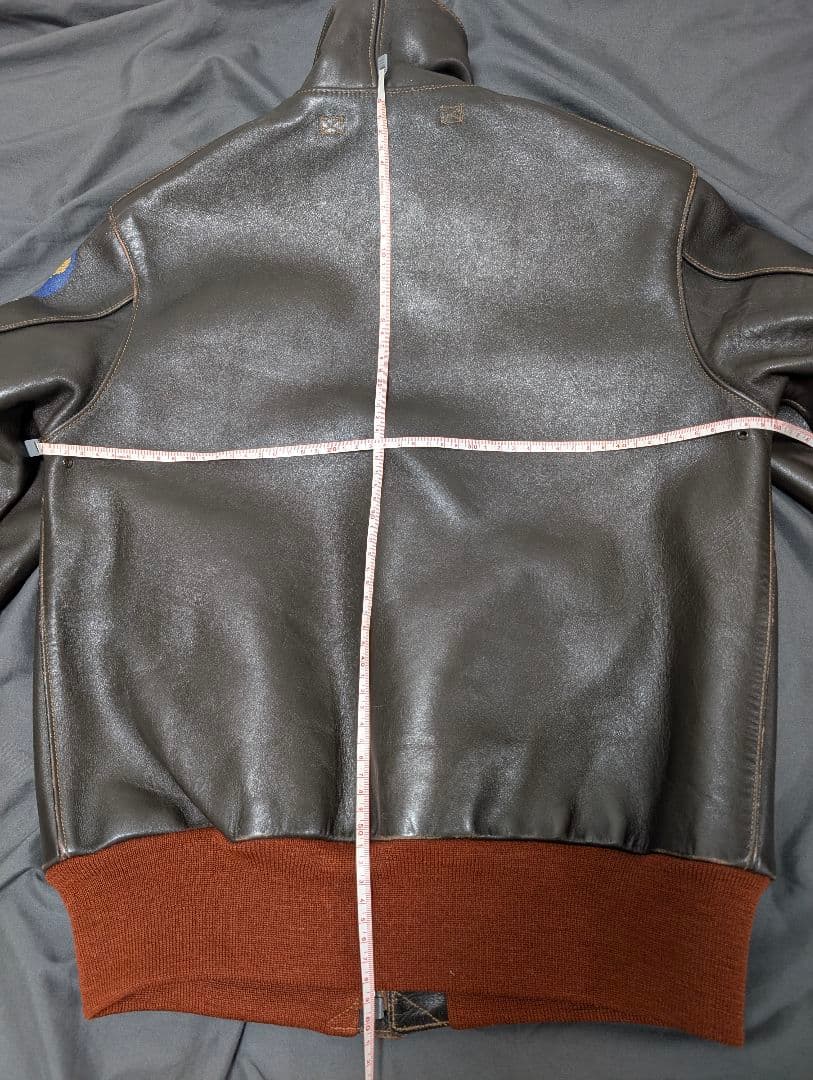 大幅値下☆希少M品番☆バズリクソンズ A-2 エアロレザー 赤リブ 馬革