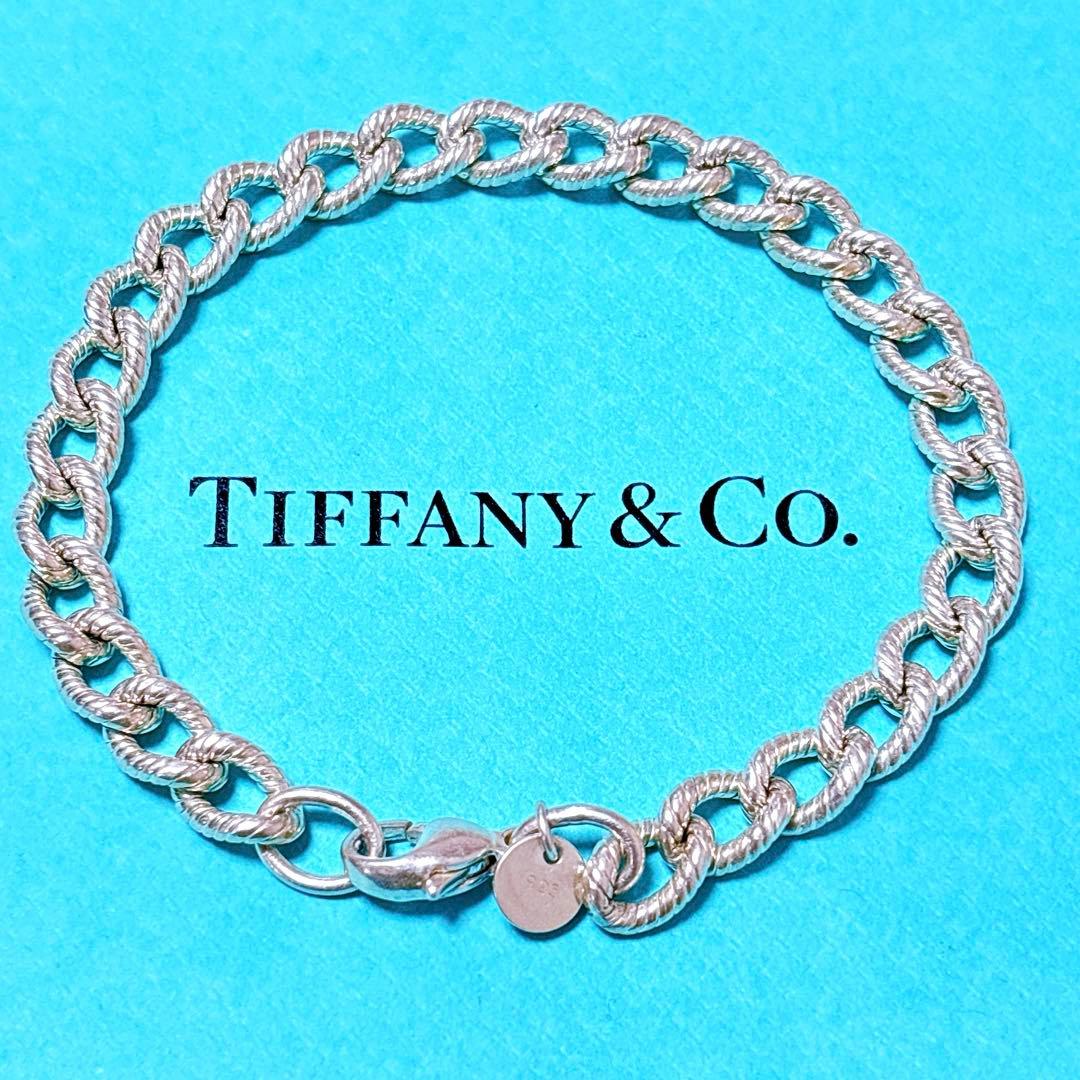 【美品】19.7cm ティファニー ツイストロープ リンク ブレスレット 925