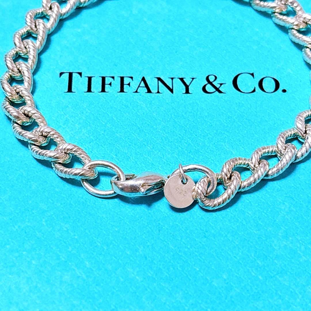 【美品】19.7cm ティファニー ツイストロープ リンク ブレスレット 925