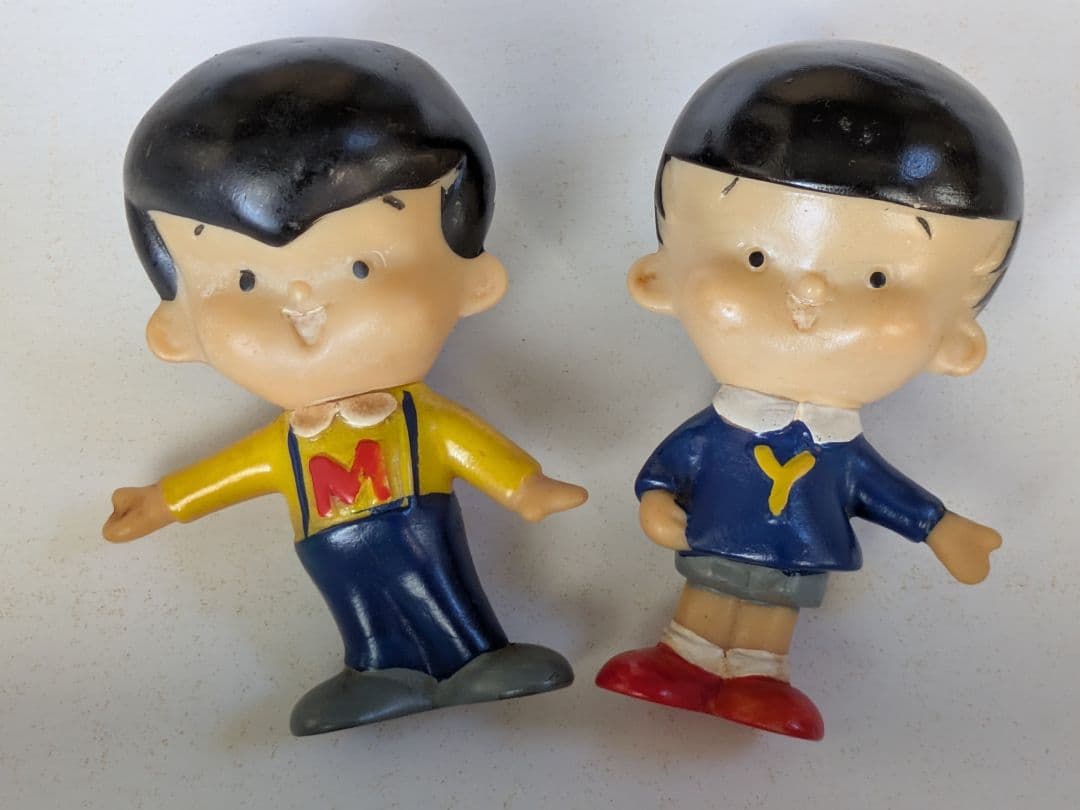 は*ら様 昭和30年代　初代ヤン坊マー坊天気予報キャラクター人形　ビニール製 国民的ふたご「ヤン坊マー坊」 誕生から64年 2024年は世界進出で