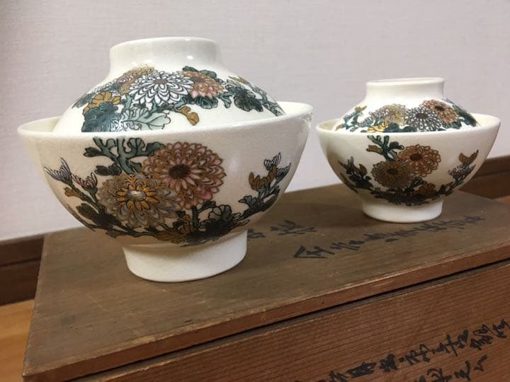 明治期作　骨董品　上等夫婦茶碗
