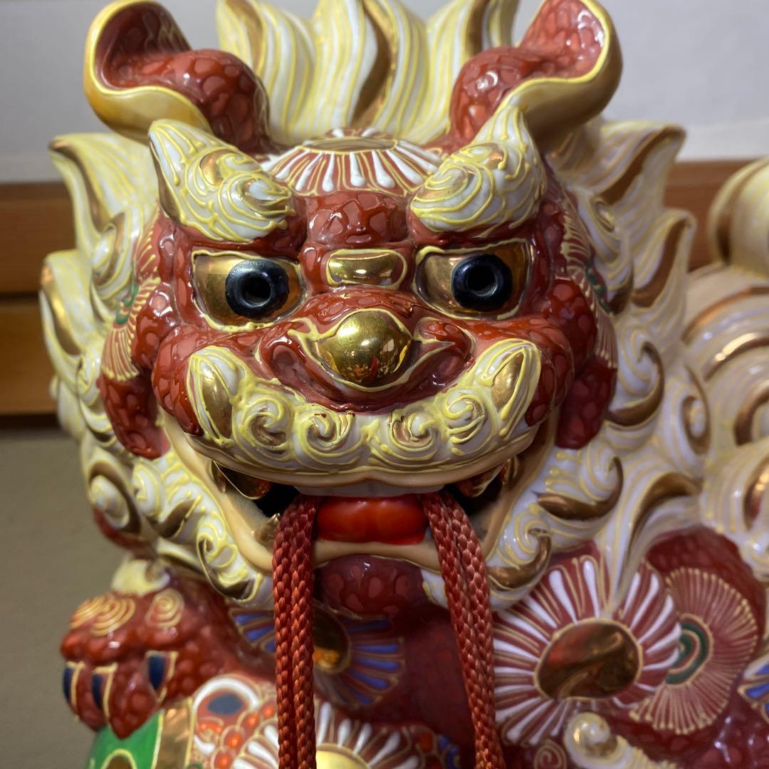 九谷焼 大吉作 唐獅子置物 - メルカリ
