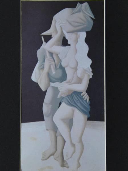 東郷青児、【旅人】、希少な額装用画集より、状態良好、新品額装付