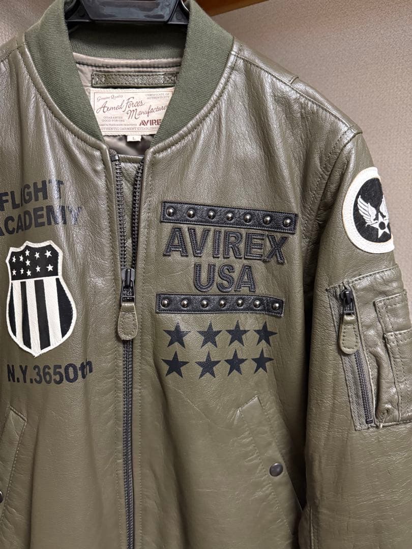 AVIREX アビレックス☆本革 レザージャケット☆ライダース ☆MA-1