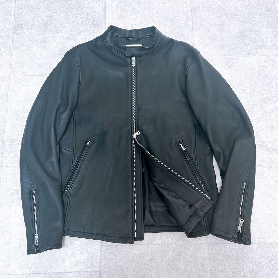 美品✨ 希少XL✨ユナイテッドアローズ シングルライダース ブラック 黒 羊革
