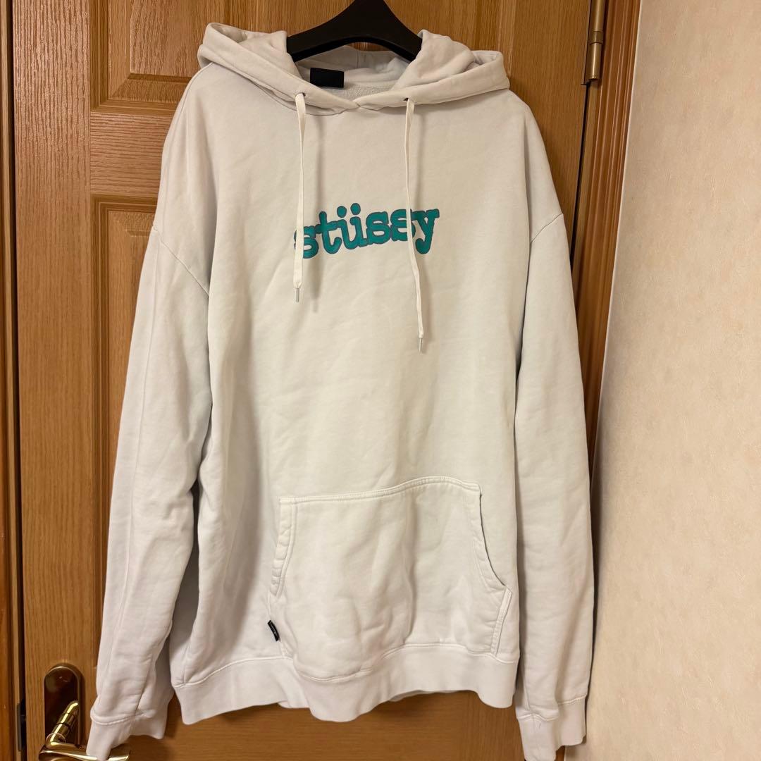 レア》Stussy フード付きパーカー XXL ホワイト フーディー - メルカリ