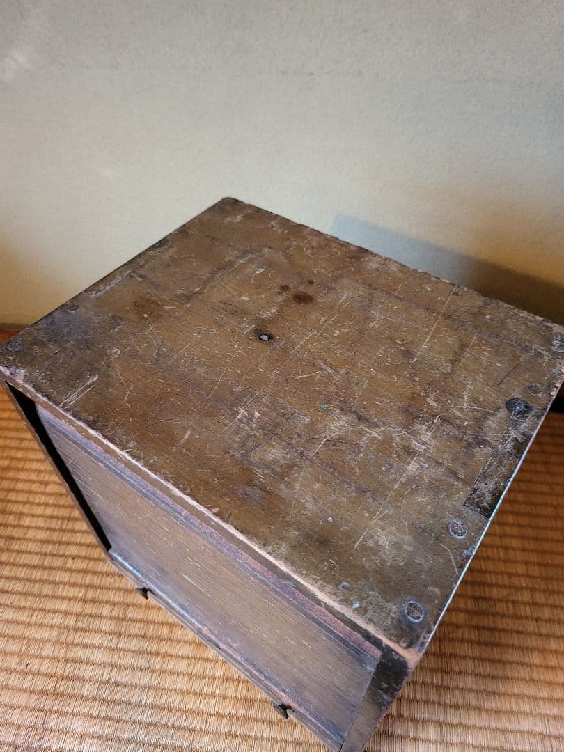 蛇腹 木製 収納 ボックス 引き出し付き ヴィンテージ アンティーク