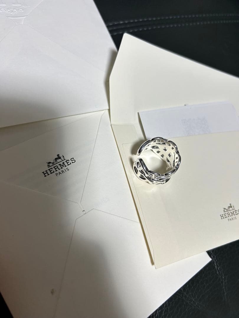 HERMES エルメス 3連 リング シェーヌ ダンクル アンシェネ GM 59