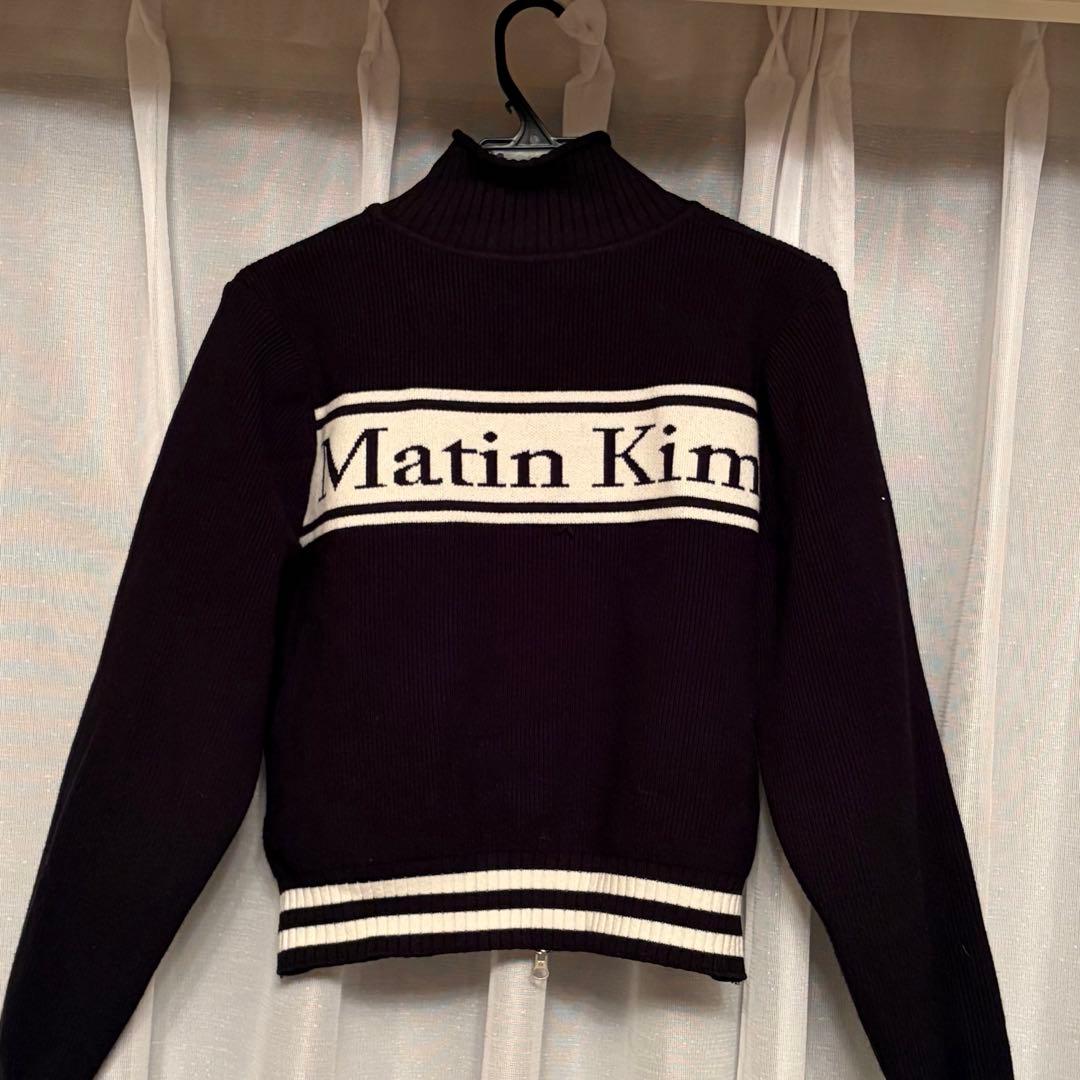 【なつ✨】Matin Kim（マーティンキム）ロゴデザイン ジップニット