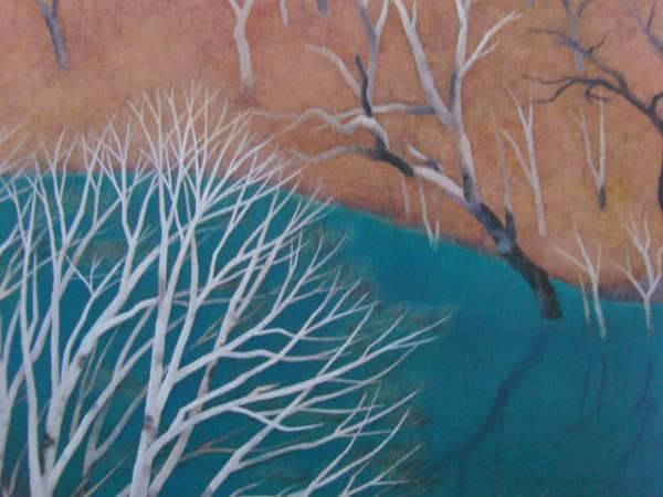 東山 魁夷 、【青き淵】、希少画集画、新品高級額・額装付、状態良好