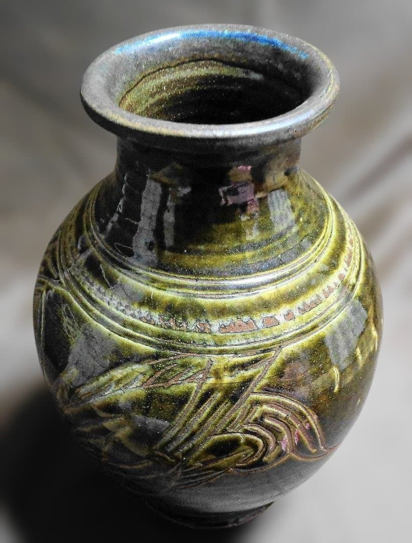 金城次郎 壺屋焼 花瓶 36cm