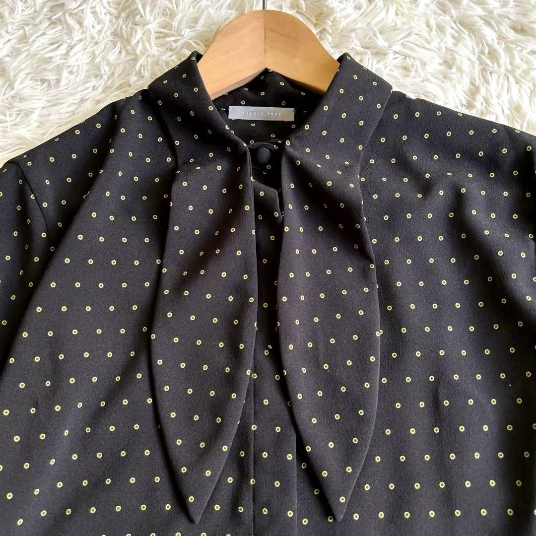 美品✨セオリーリュクス ブラウス ボウタイ ドットプリントジル 現行