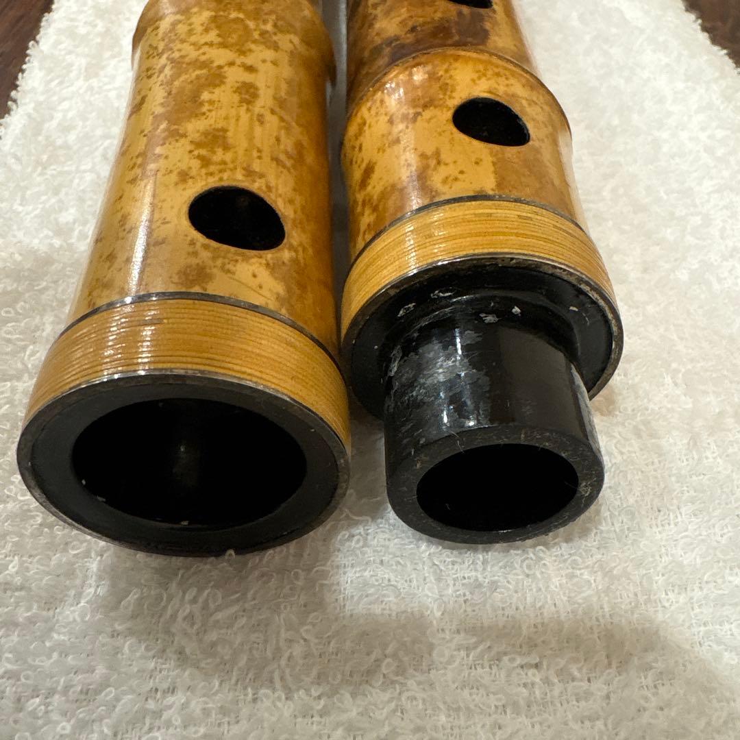 尺八 竹治刻印2箇所 銀三線 竹製 琴古流 約48、5㎝