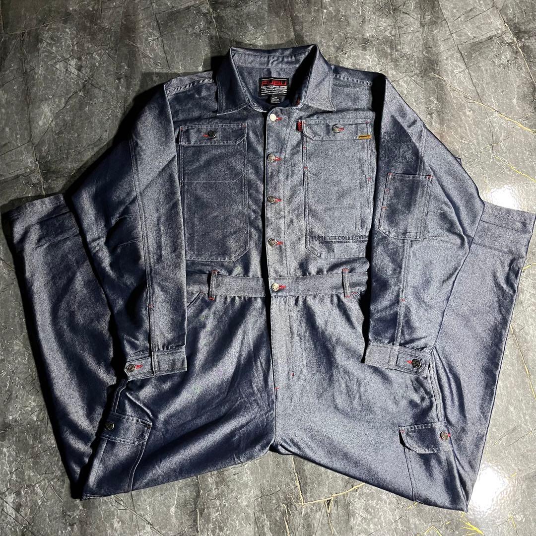 ☆レア☆ fubu 90s デニム オーバーオール 光沢 B系 ジャケット