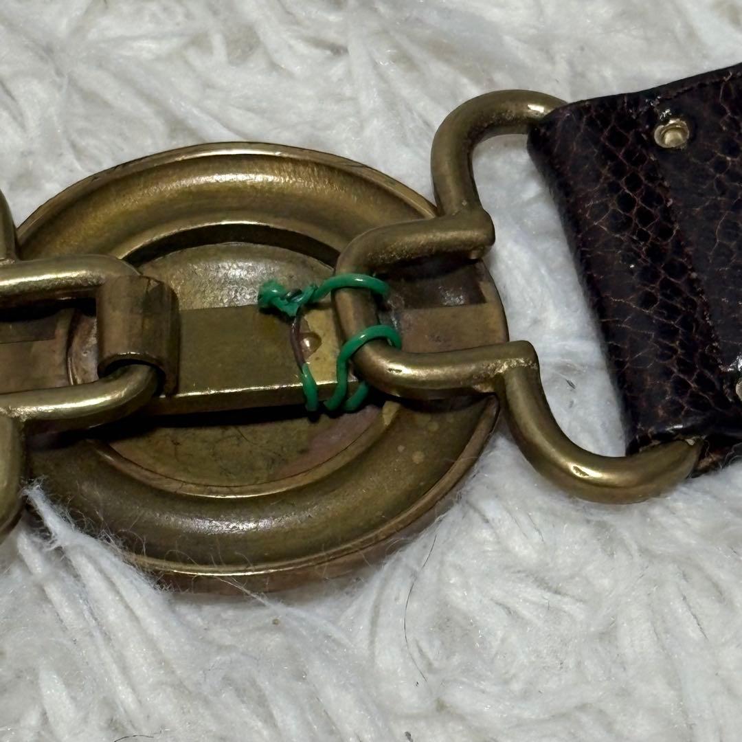 超希少✨ヴェルサーチ ベルト メデューサ ハラコ スタッズ ブラウン