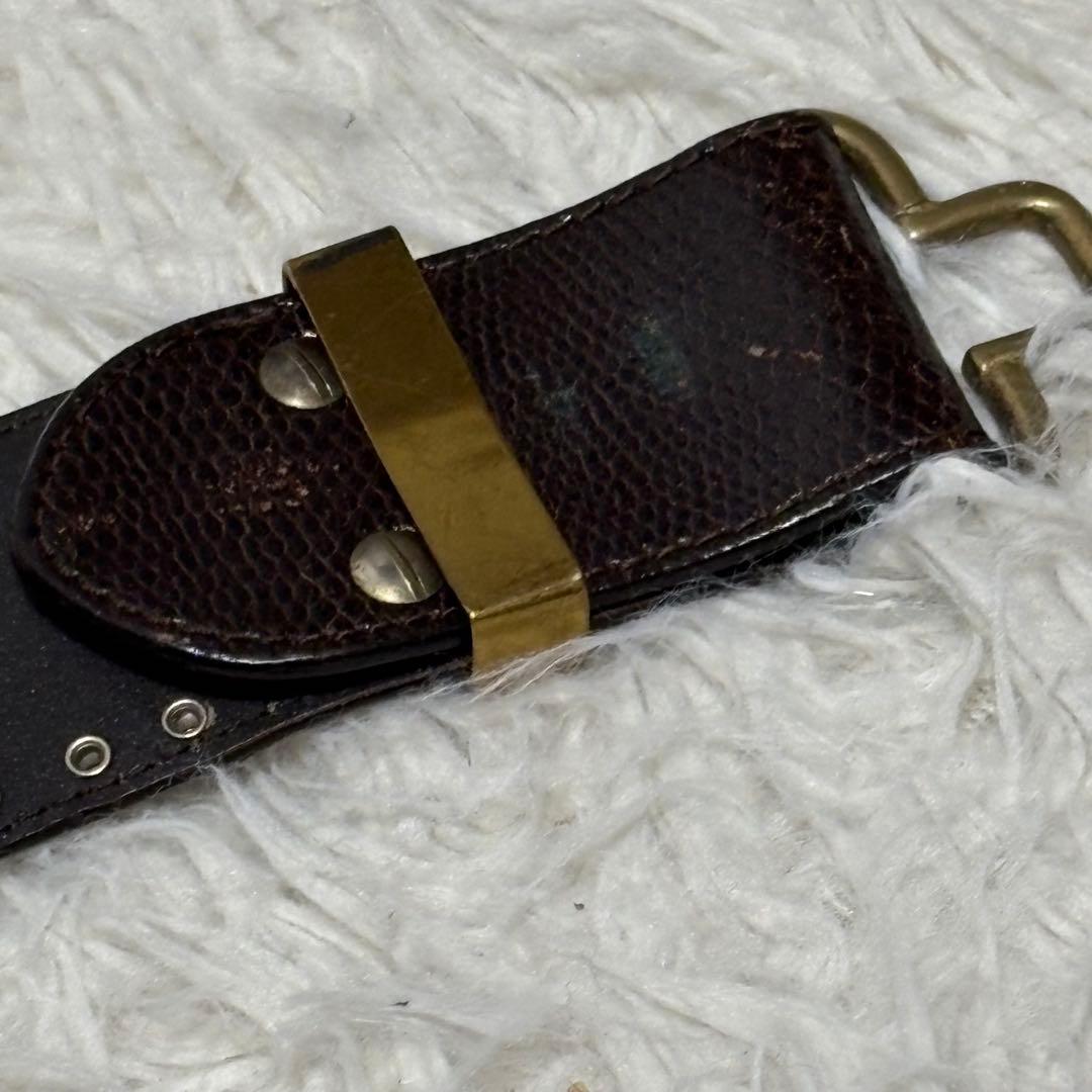 超希少✨ヴェルサーチ ベルト メデューサ ハラコ スタッズ ブラウン