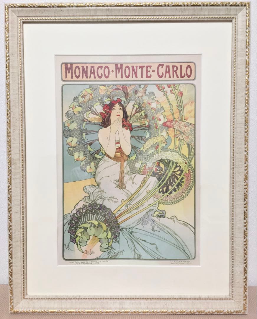 ミュシャ MONACO MONTE CARLO アートプリント 絵 絵画 額 金