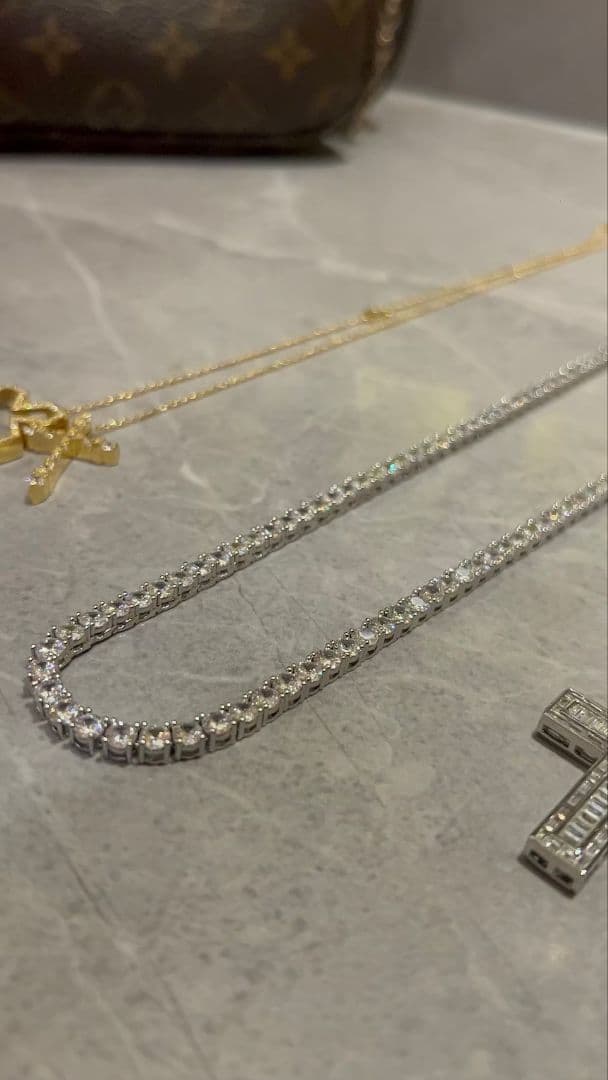 大人気！！テニスネックレス チェーン シルバー レディース