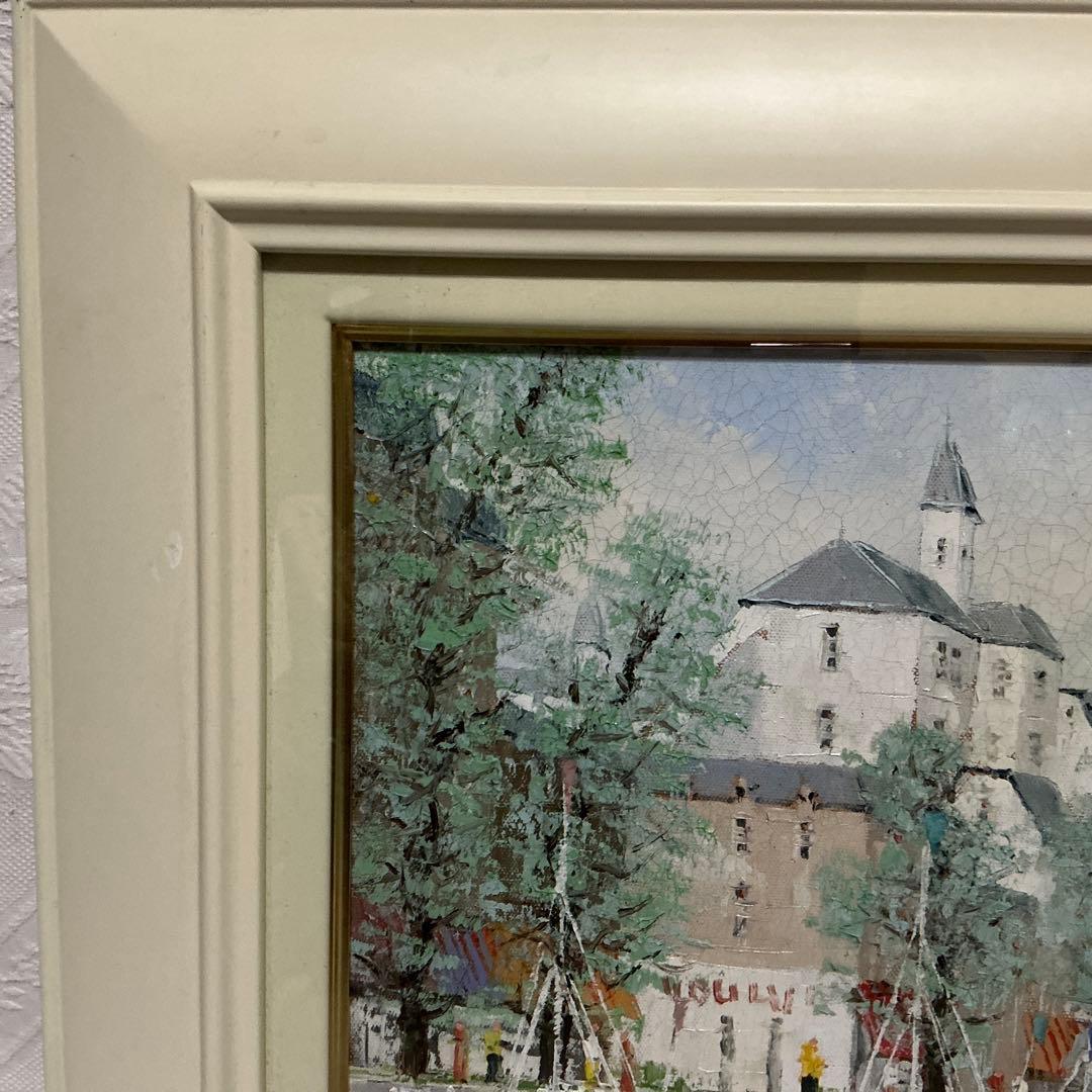 油絵 「オリオ港 」 黒沢久 作品 F6 サイズ 肉筆 油絵 油彩額装作品