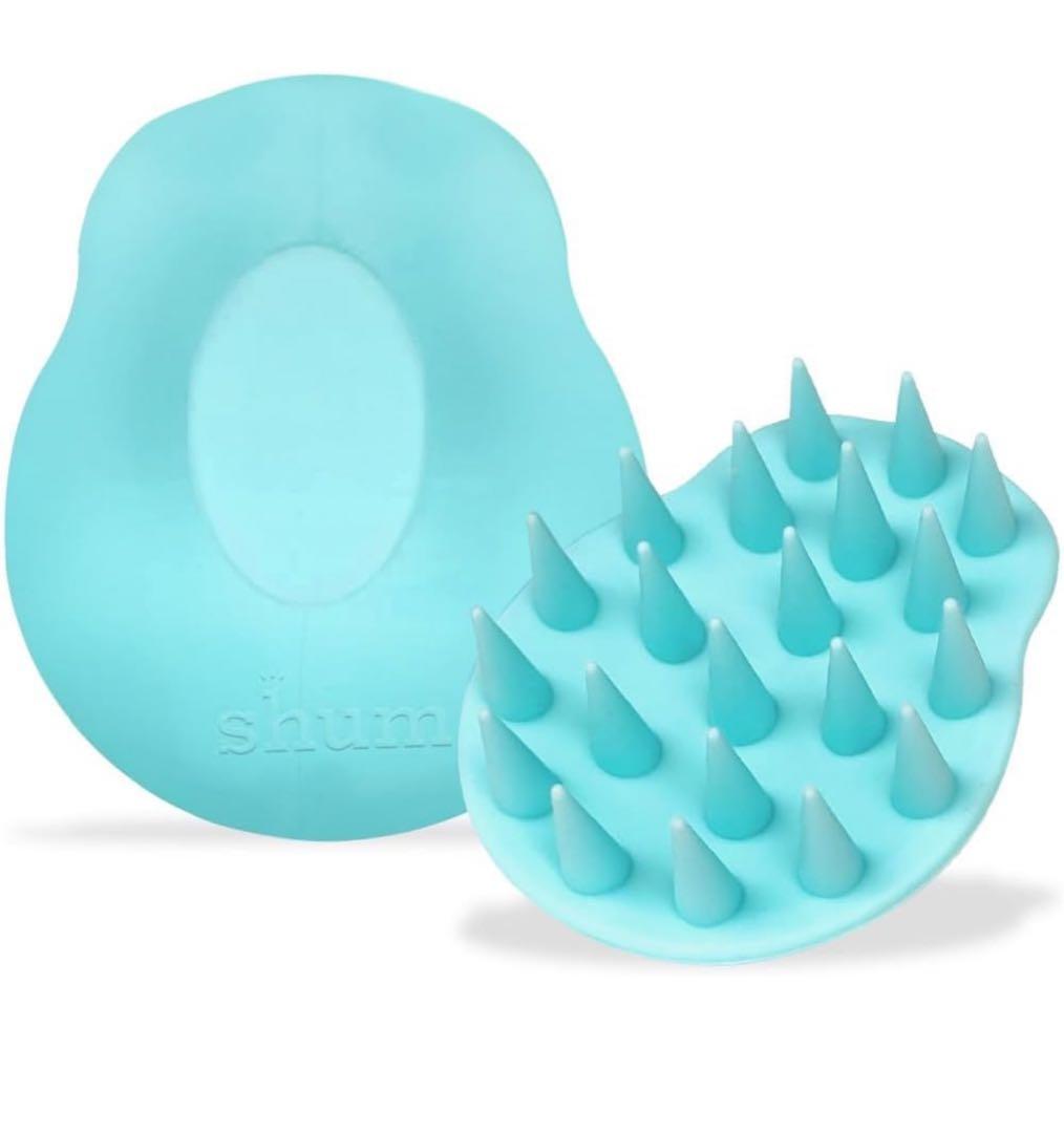 shum シャンプーブラシ ヘッドスパ 水色 シリコン製 2個セット