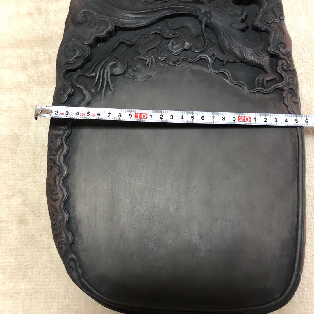 雲龍 大型硯 中国美術 骨董品 龍彫刻石の硯 文房具 置き物 - メルカリ
