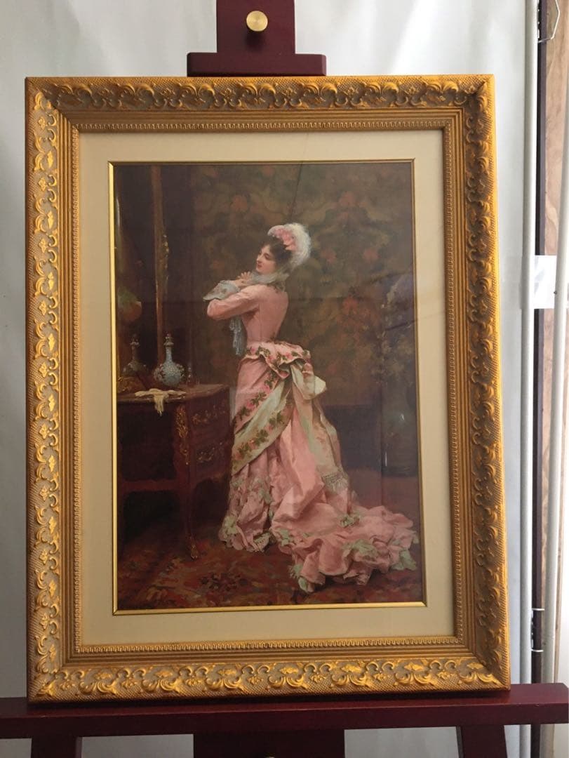 ジュール・ジェームス・ルージェロン 印刷画　絵画額縁 高級 アンティーク