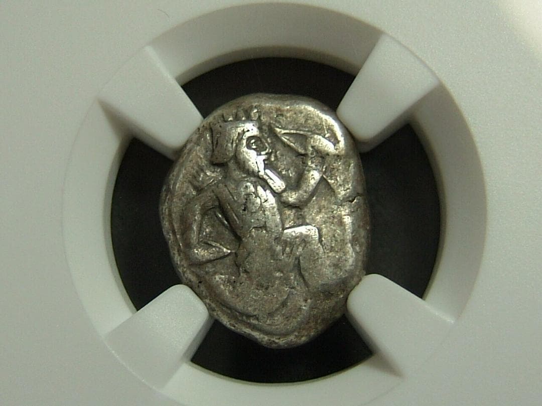 アケメネス朝ペルシャ；シグロス銀貨、NGCスラブ、希少品