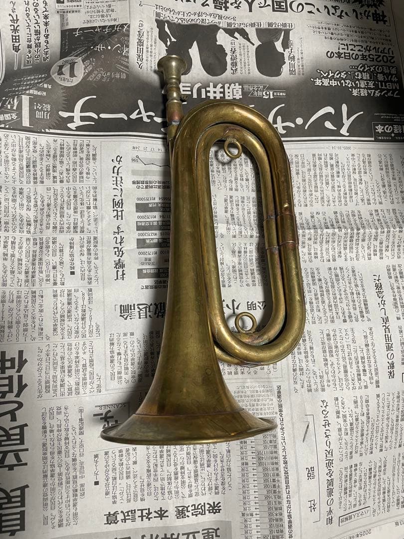 日本軍 九○式喇叭 三本巻 陸軍 当時もの 軍服 大日本帝国 楽器 軍楽隊