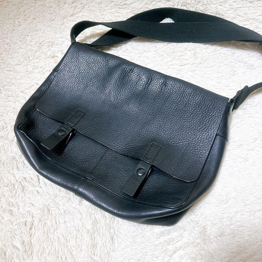 希少✨オールドgapオールレザーバッグメッセンジャーバッグ　ブラック THE SOLE（ザソール）VITALE メッセンジャーバッグ イングリッシュ