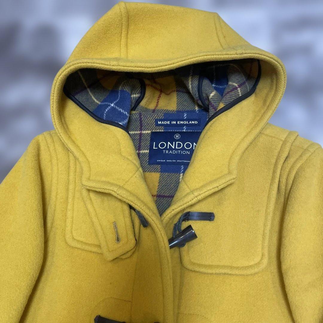 イングランド製 ロンドントラディション 裏チェック ダッフルコート イエロー S