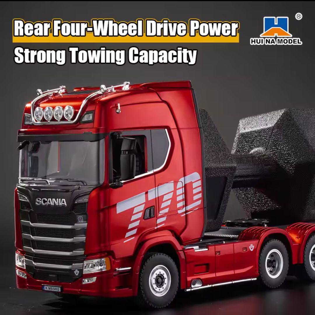 【新品】スカニア 770S V8 ヘッド本体＋トレーラーセット 1/18 レッド Amazon.co.jp: Huina 1501 1/18 2.4GHz 19Ch 4x4 RTR Scania（スカニア