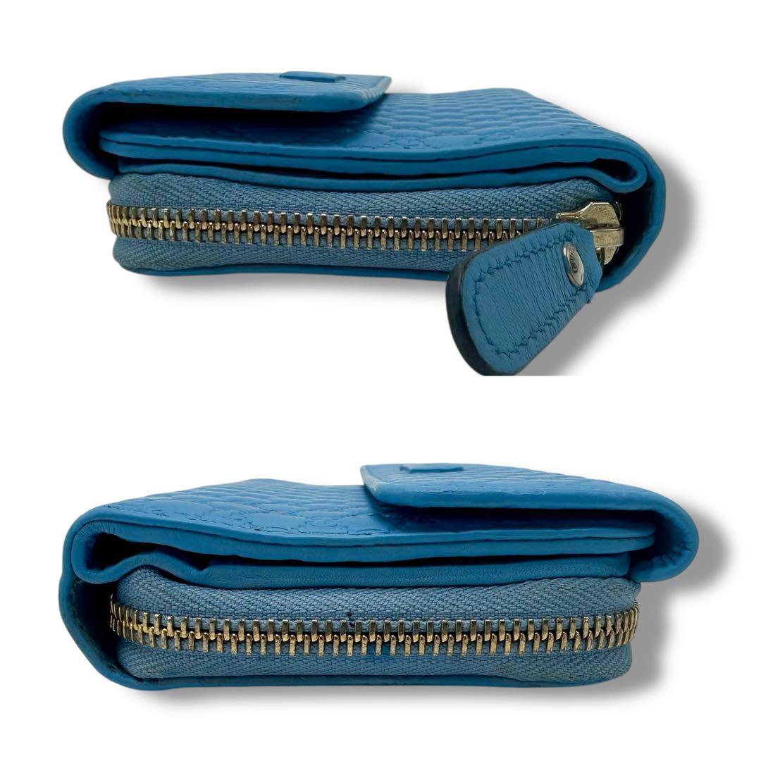 GUCCI グッチ 長財布 マイクロシマ 三つ折り レザー ラウンド