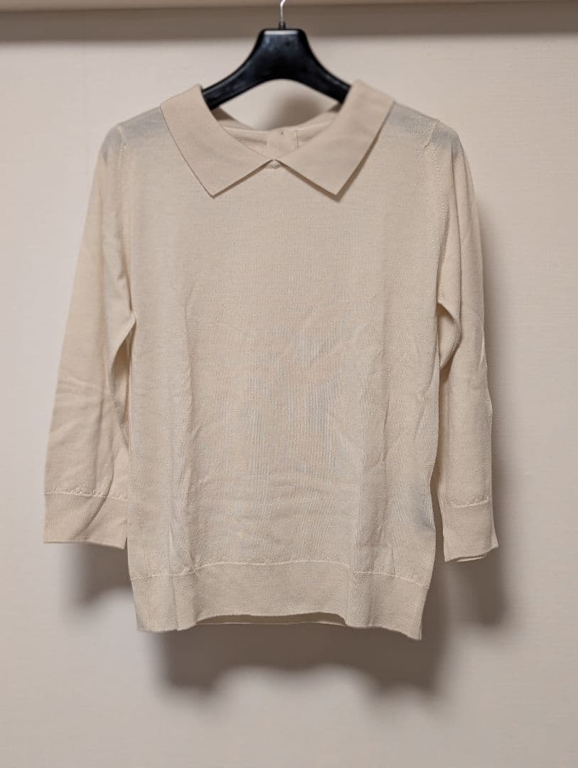 マーガレット・ハウエル＆ジョンスメドレー 七分袖ニット シャツカラー サイズ2