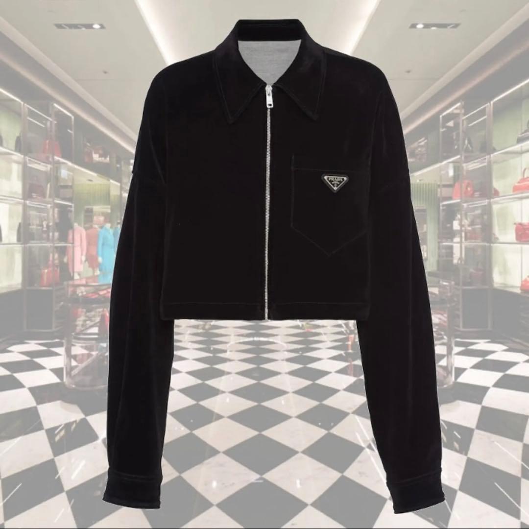 PRADA ベルベットデニム ブルゾンジャケット ベルベットジャケット