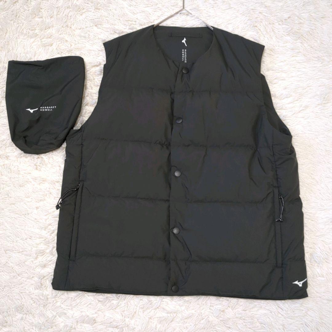 現行品 美品 マーガレットハウエル ミズノ ダウンベスト カーキ M